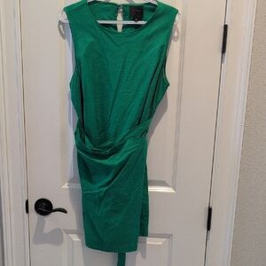 Alex Marie Wraparound Linen Green Dress